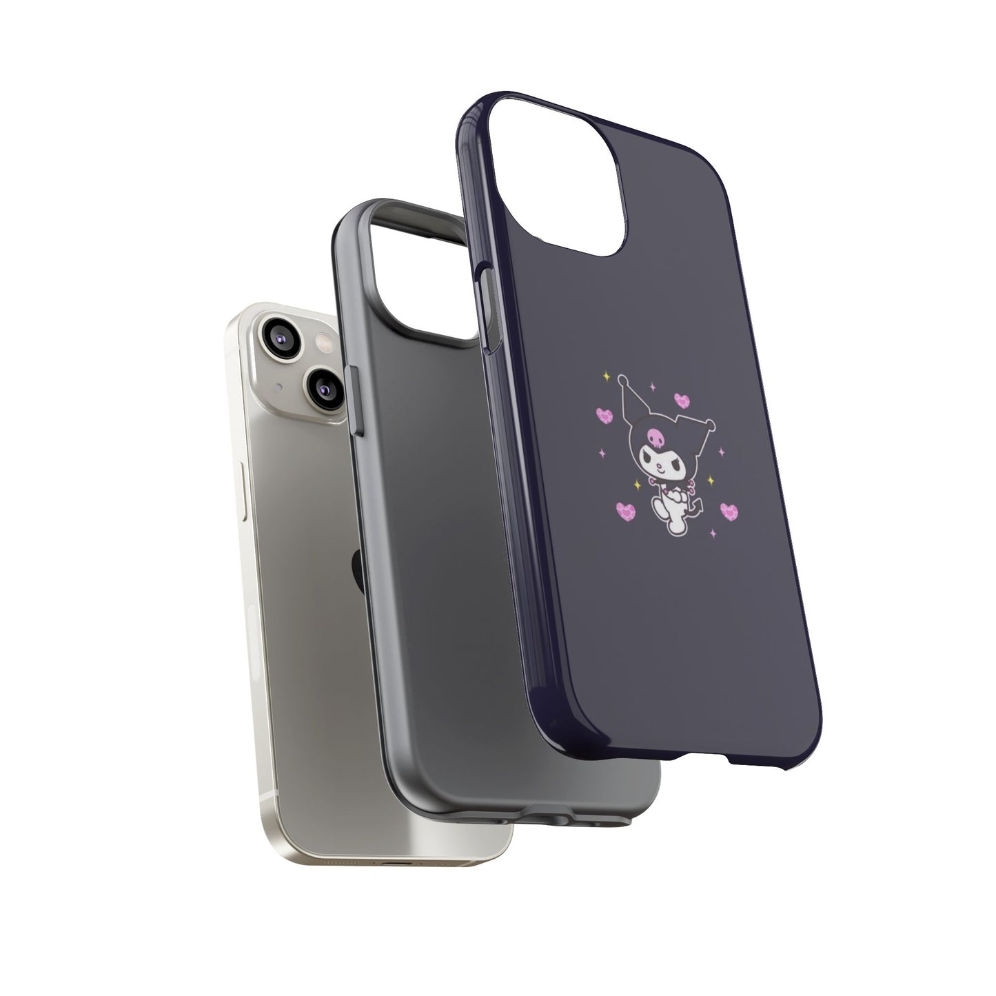 Navy Kuromi Hearts Phone Case