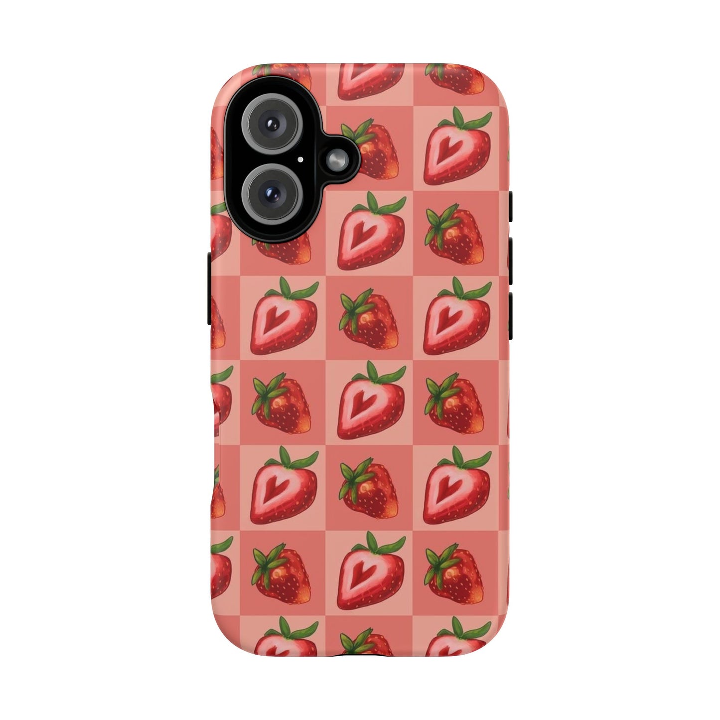 Strawberry Heart Checkers Phone Case