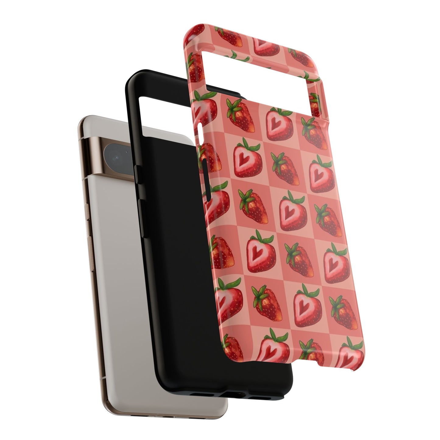 Strawberry Heart Checkers Phone Case