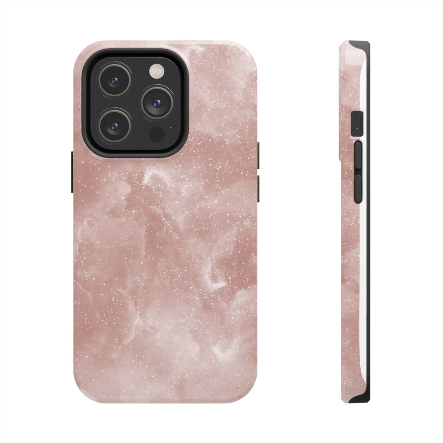 Rose Quartz Glitter Marble iPhone Case