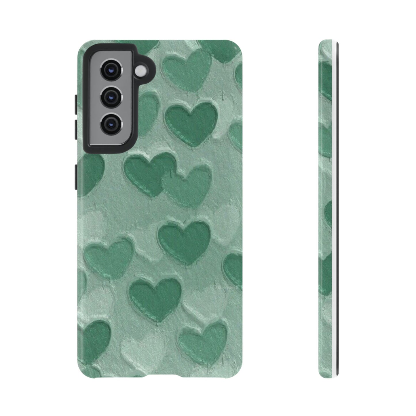 Green Heart Chalk Wall Phone Case