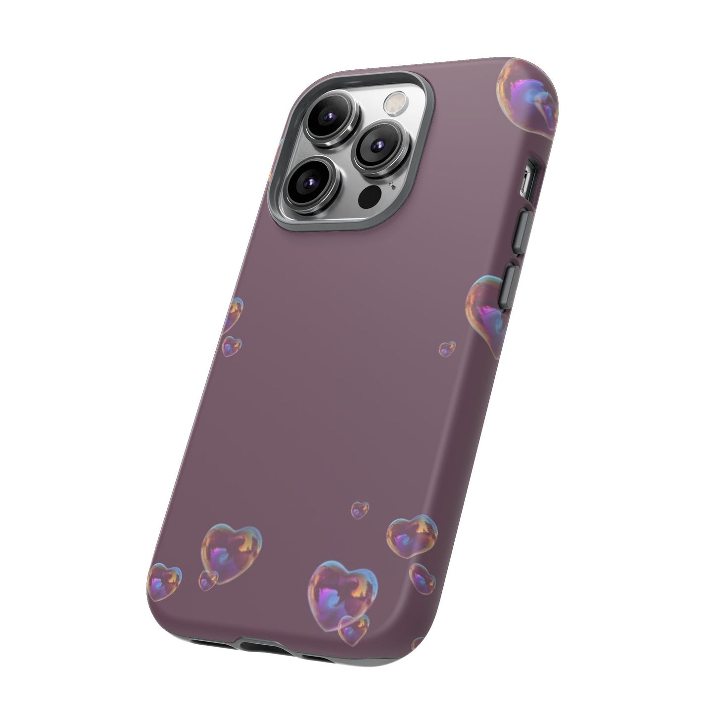 Purple Heart Bubbles Phone Case