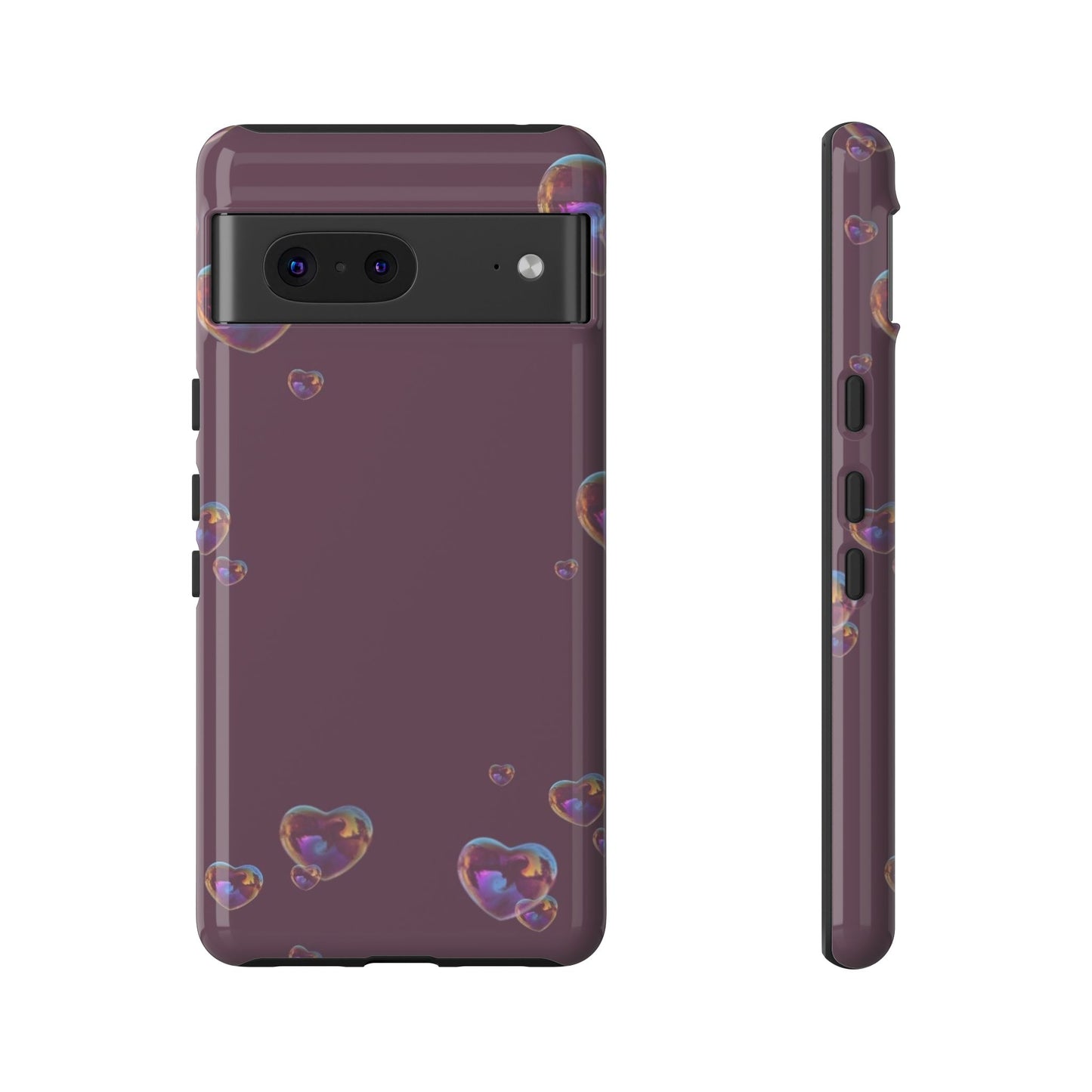 Purple Heart Bubbles Phone Case