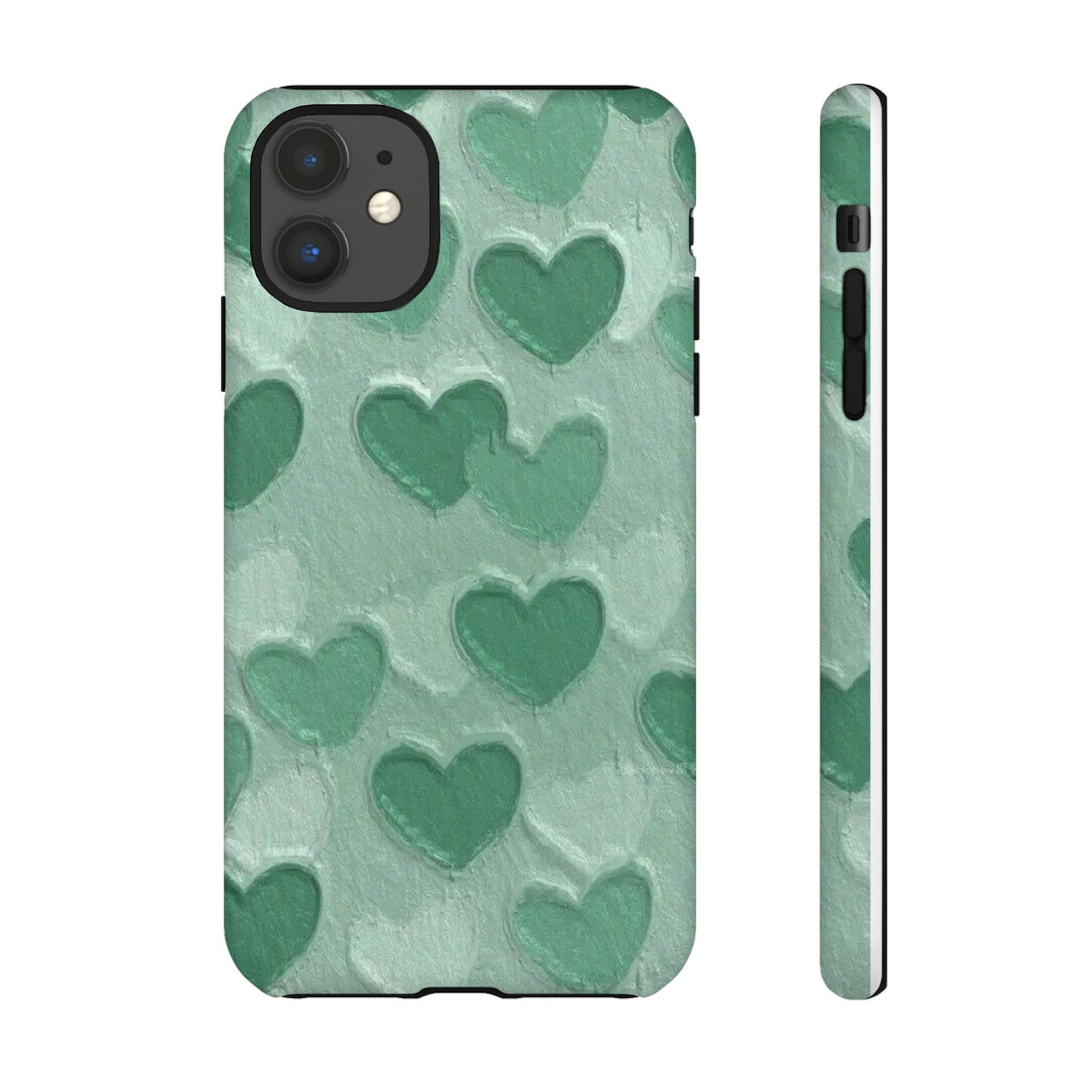 Green Heart Chalk Wall Phone Case