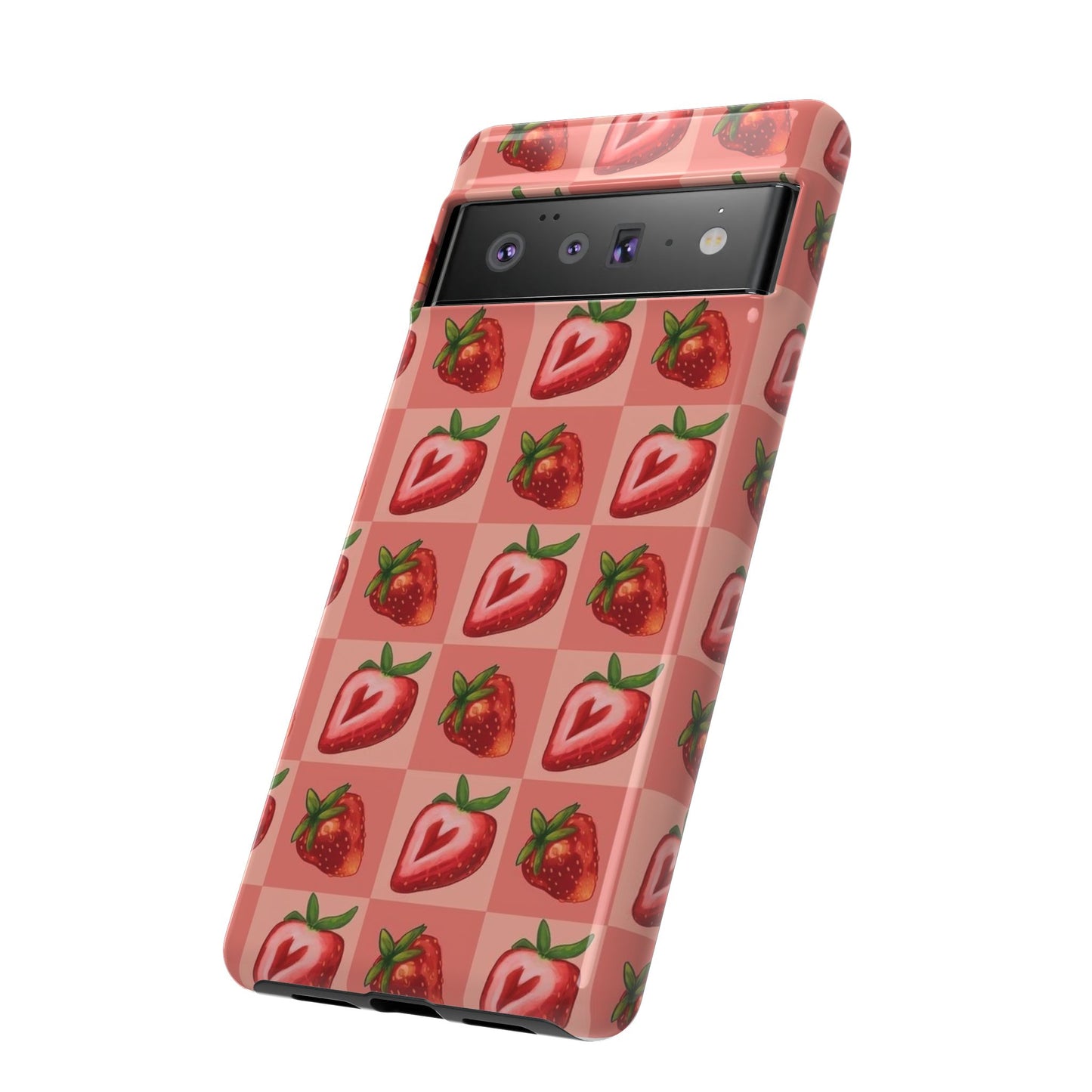 Strawberry Heart Checkers Phone Case