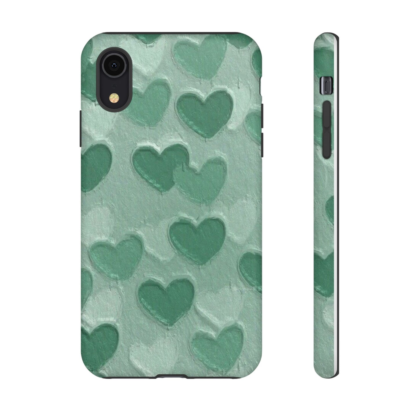 Green Heart Chalk Wall Phone Case