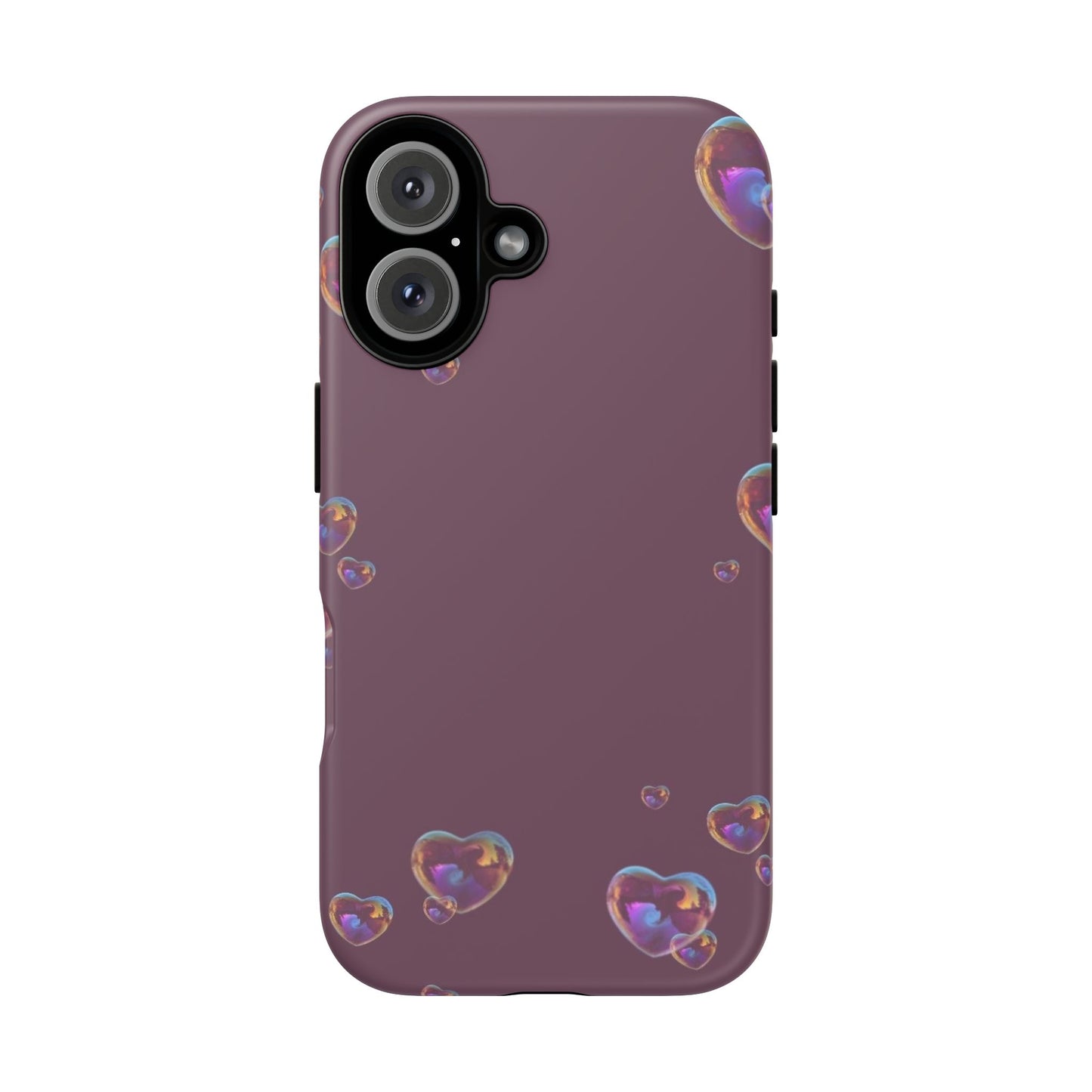 Purple Heart Bubbles Phone Case