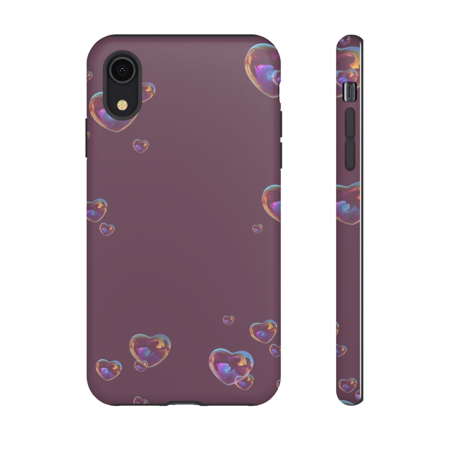 Purple Heart Bubbles Phone Case