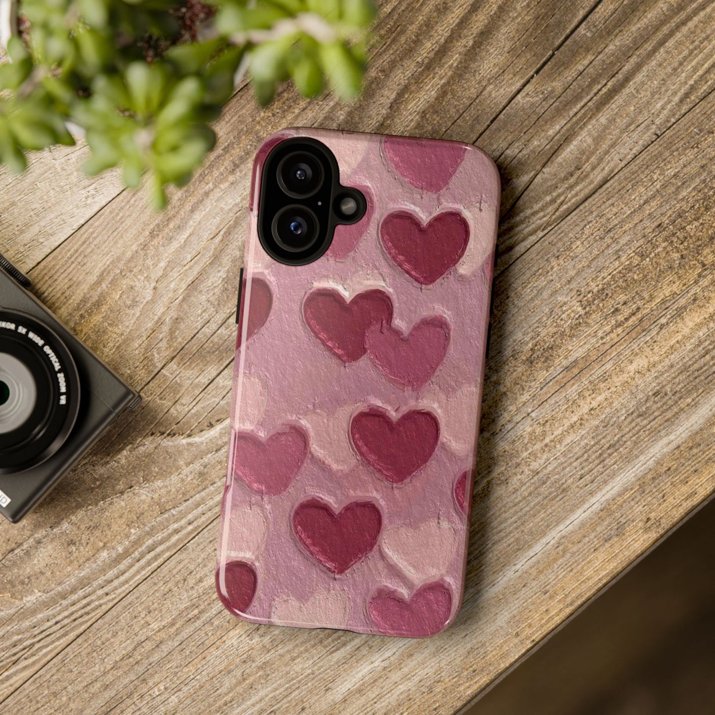 Pink Heart Chalk Wall Phone Case