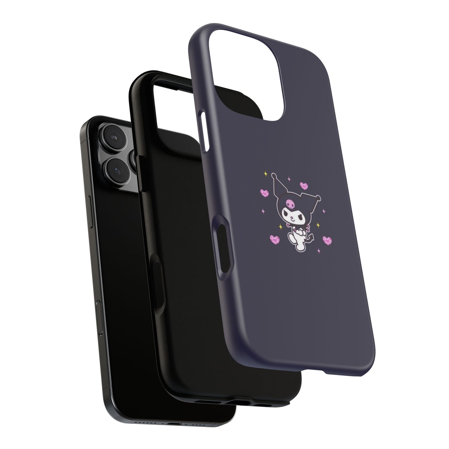 Navy Kuromi Hearts Phone Case