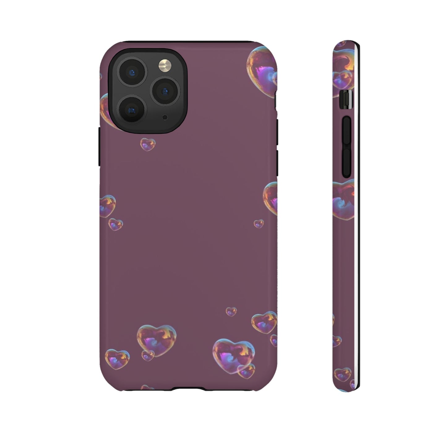 Purple Heart Bubbles Phone Case