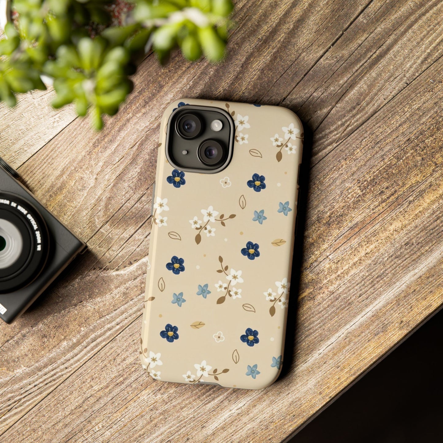 Navy Daisy Phone Case