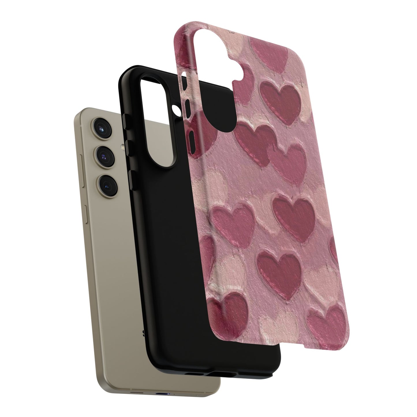 Pink Heart Chalk Wall Phone Case