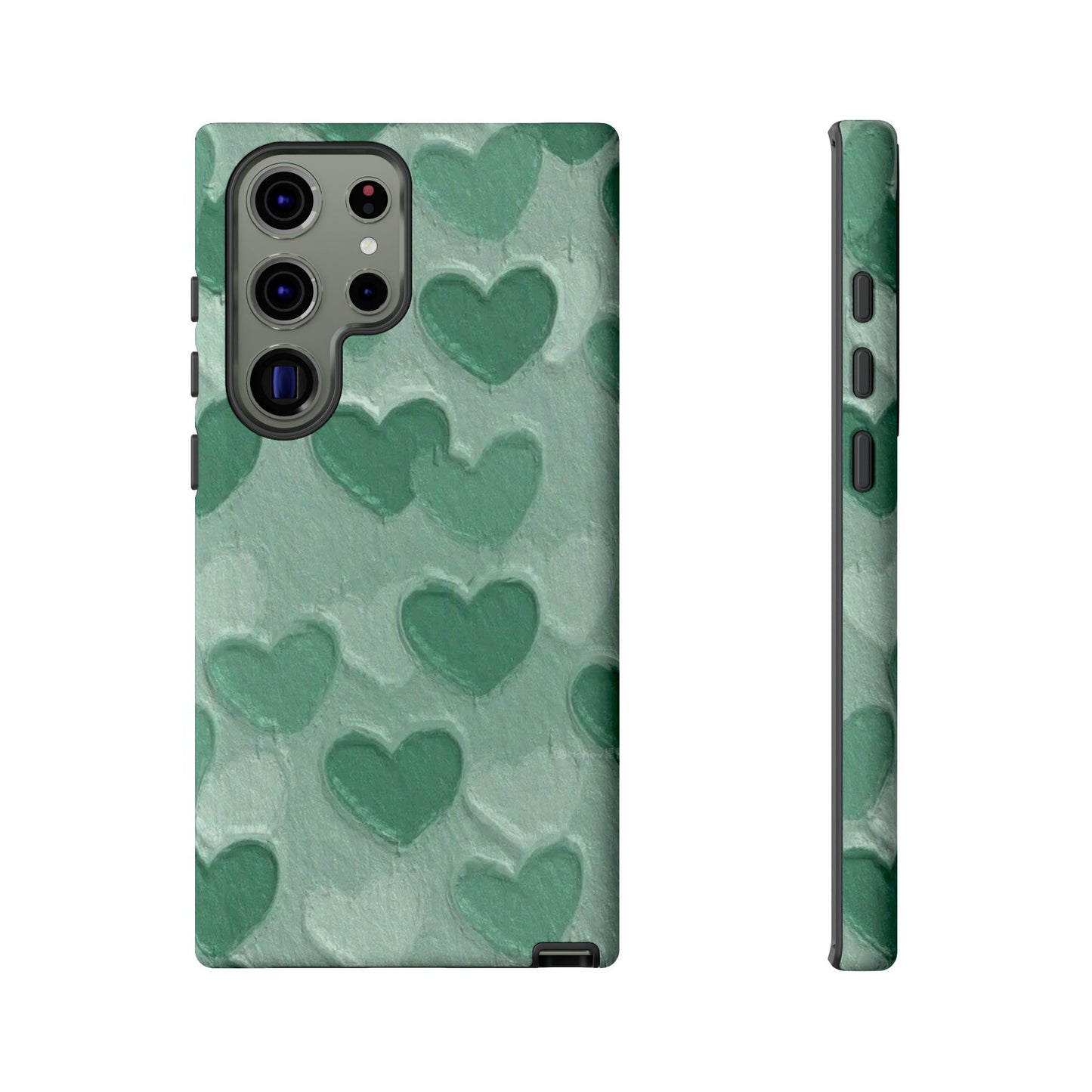 Green Heart Chalk Wall Phone Case