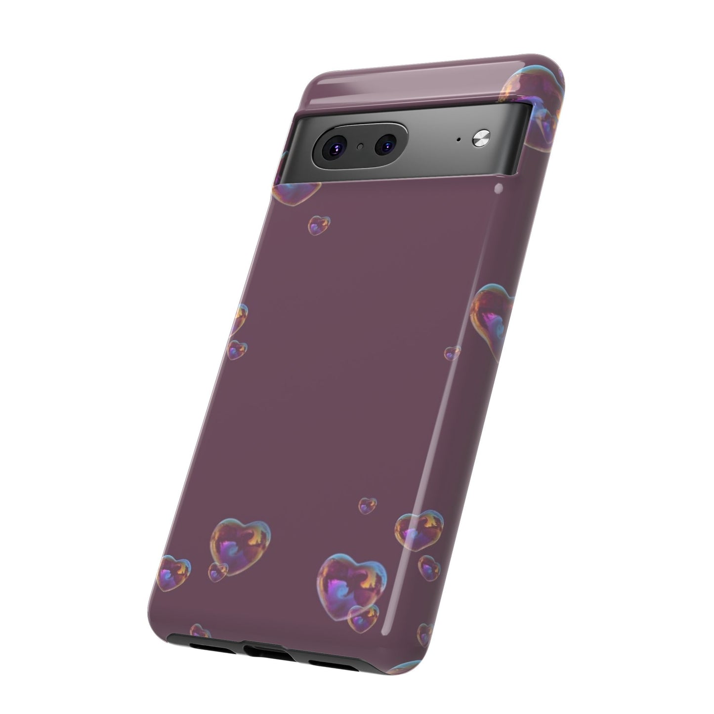 Purple Heart Bubbles Phone Case