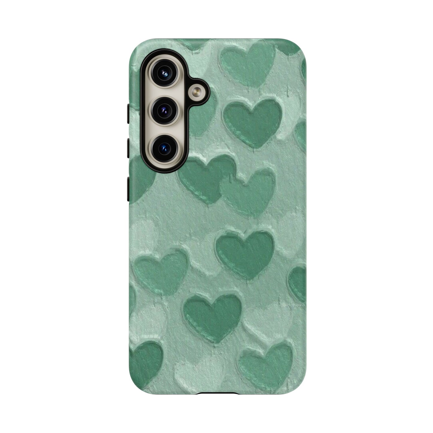 Green Heart Chalk Wall Phone Case