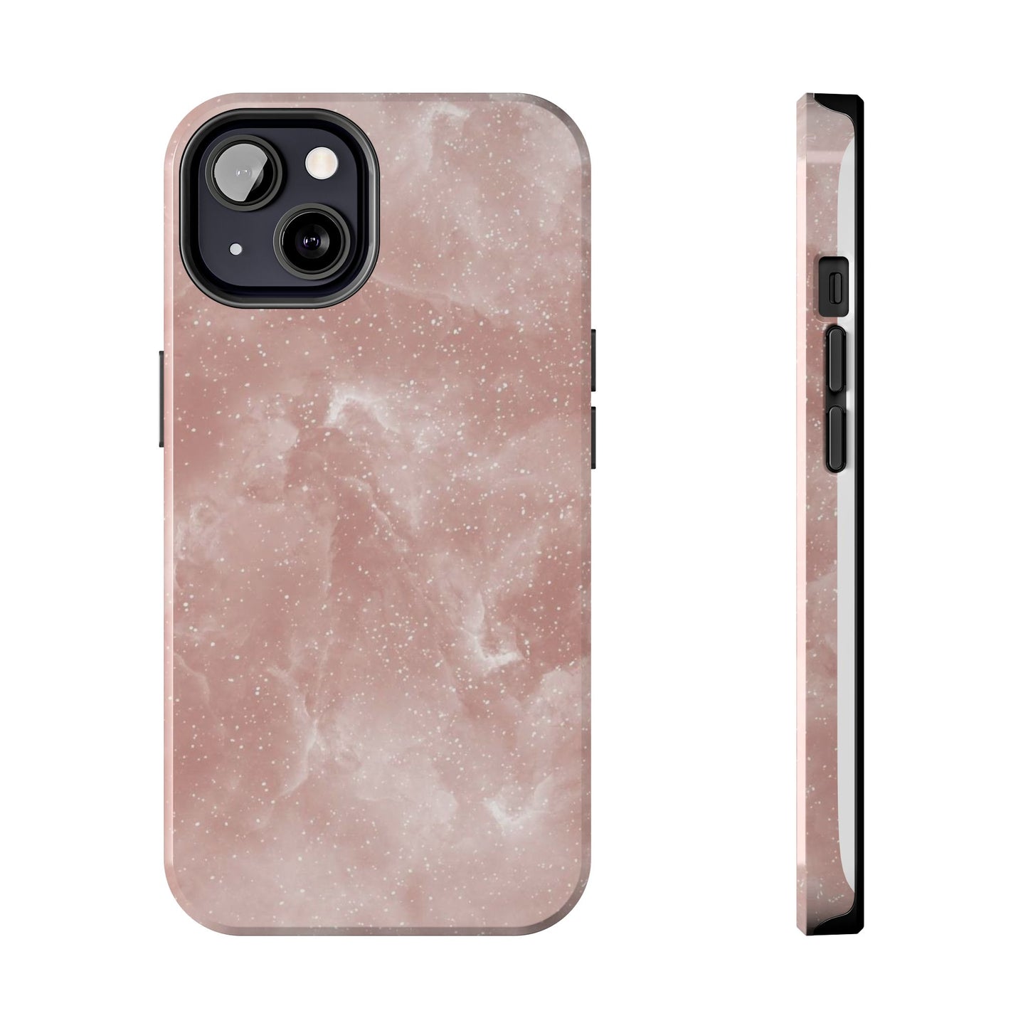 Rose Quartz Glitter Marble iPhone Case