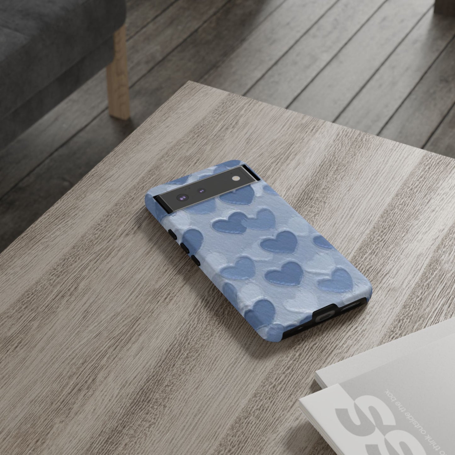 Blue Heart Chalk Wall Phone Case