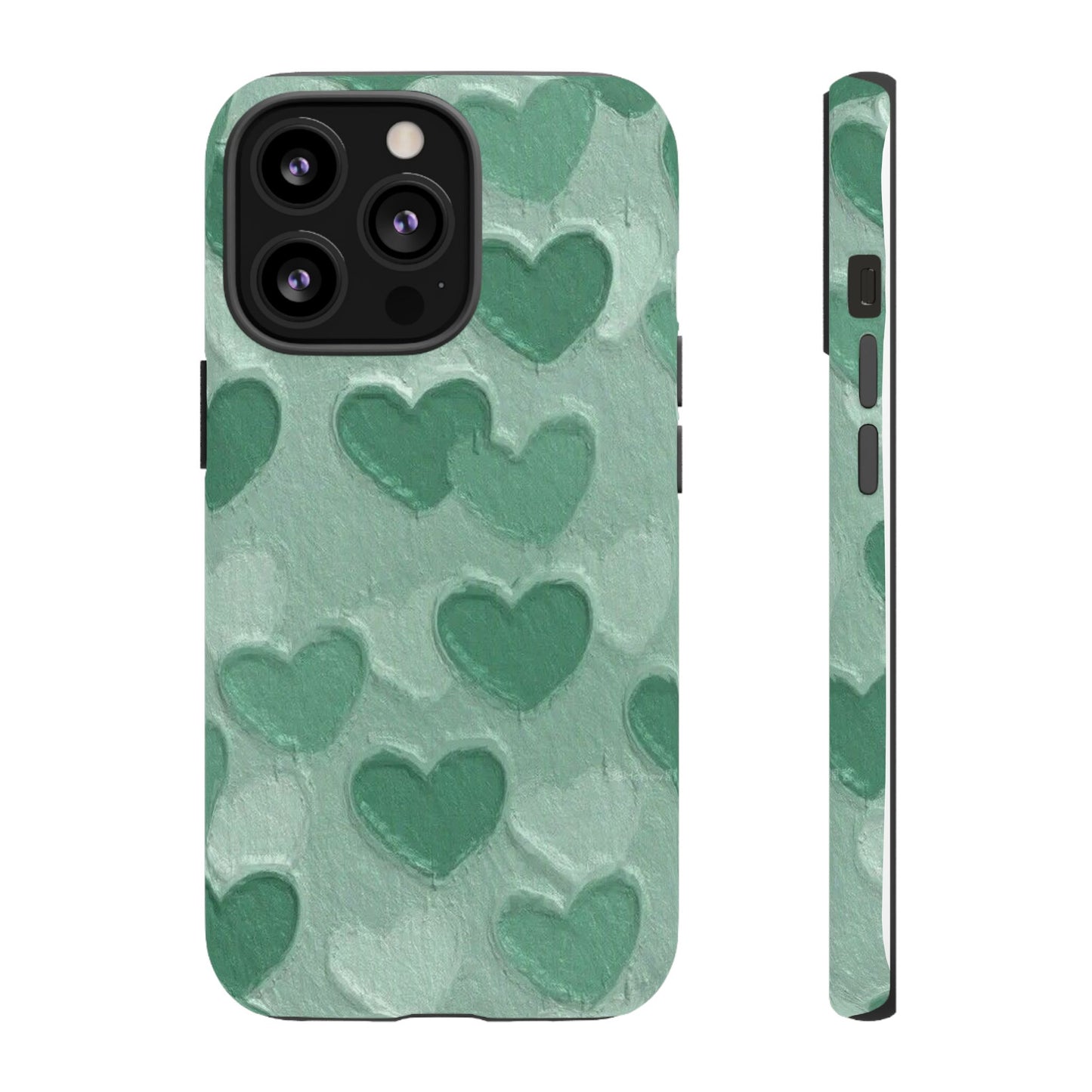 Green Heart Chalk Wall Phone Case