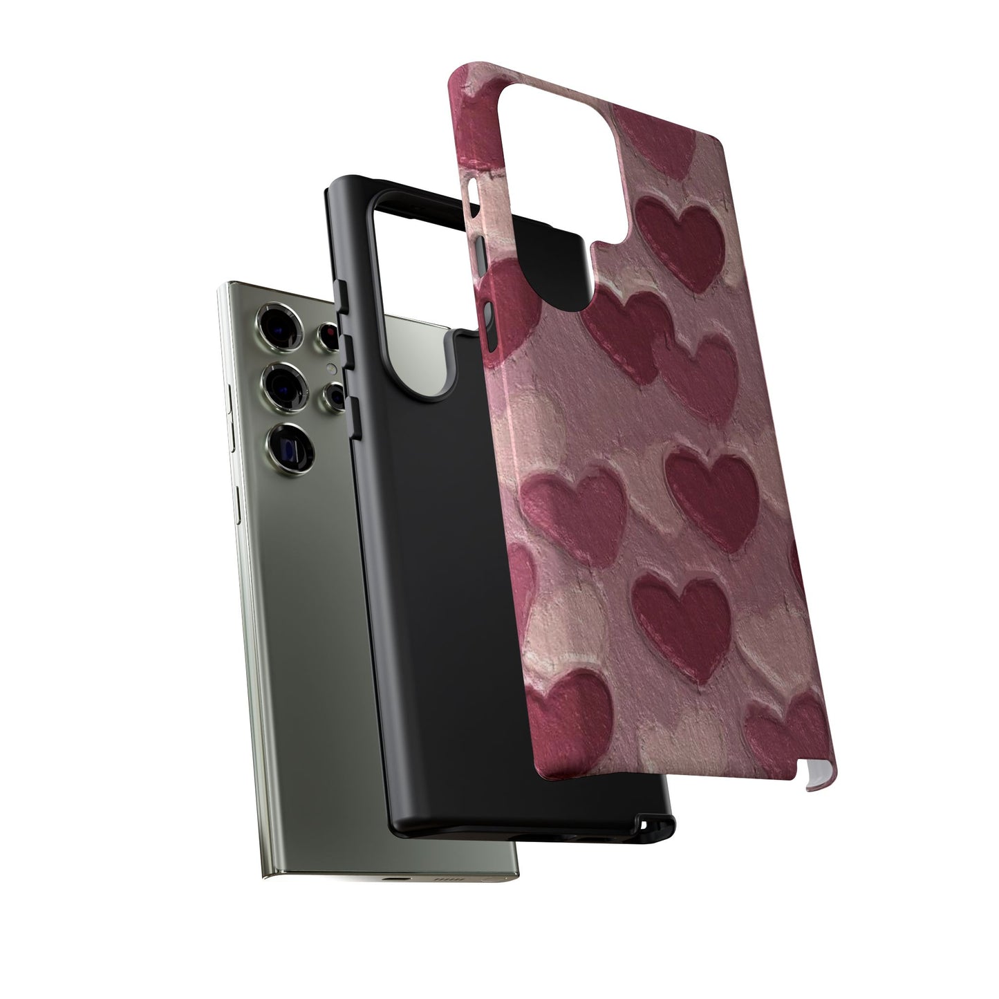 Pink Heart Chalk Wall Phone Case