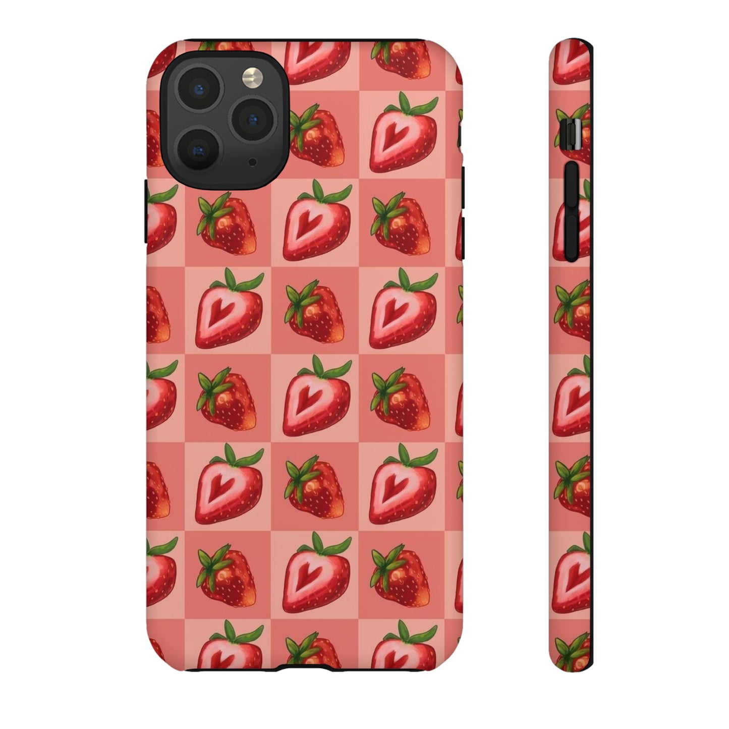 Strawberry Heart Checkers Phone Case