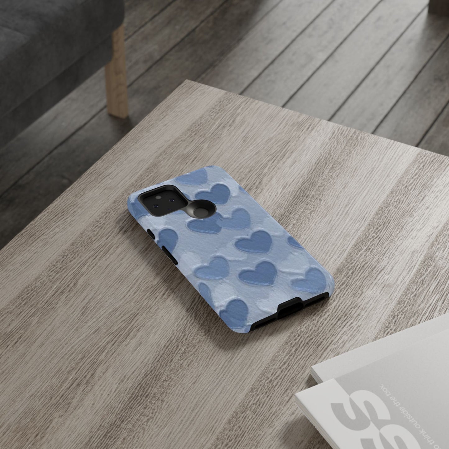 Blue Heart Chalk Wall Phone Case