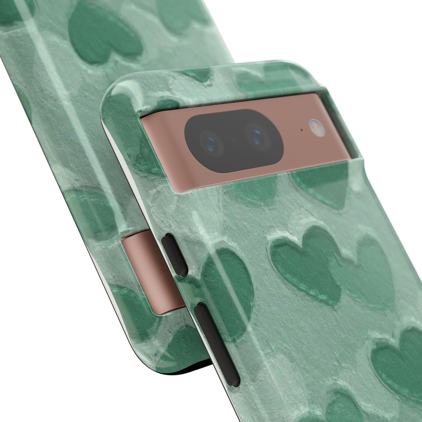 Green Heart Chalk Wall Phone Case