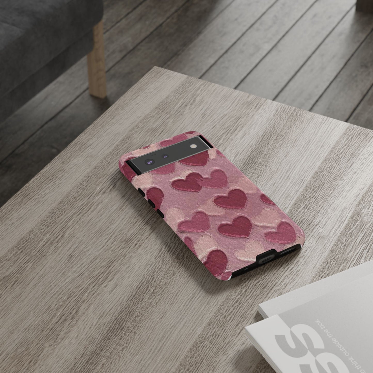 Pink Heart Chalk Wall Phone Case