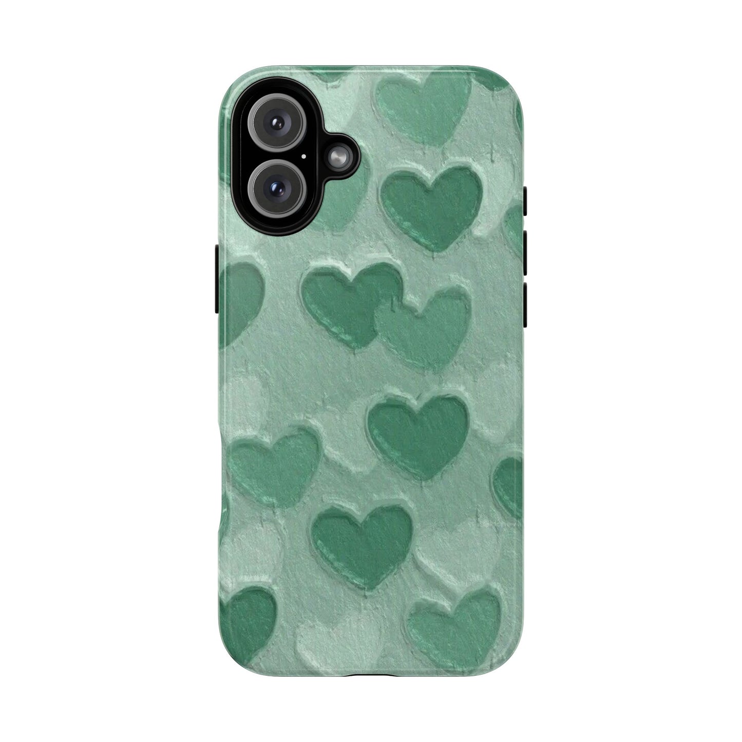 Green Heart Chalk Wall Phone Case