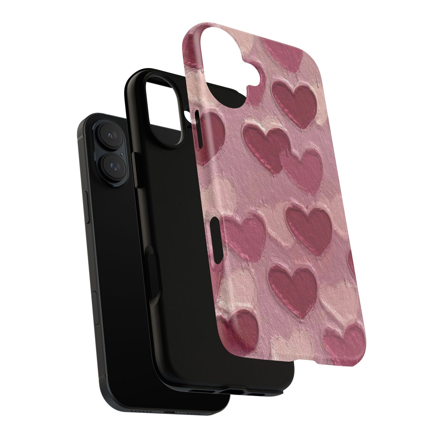 Pink Heart Chalk Wall Phone Case