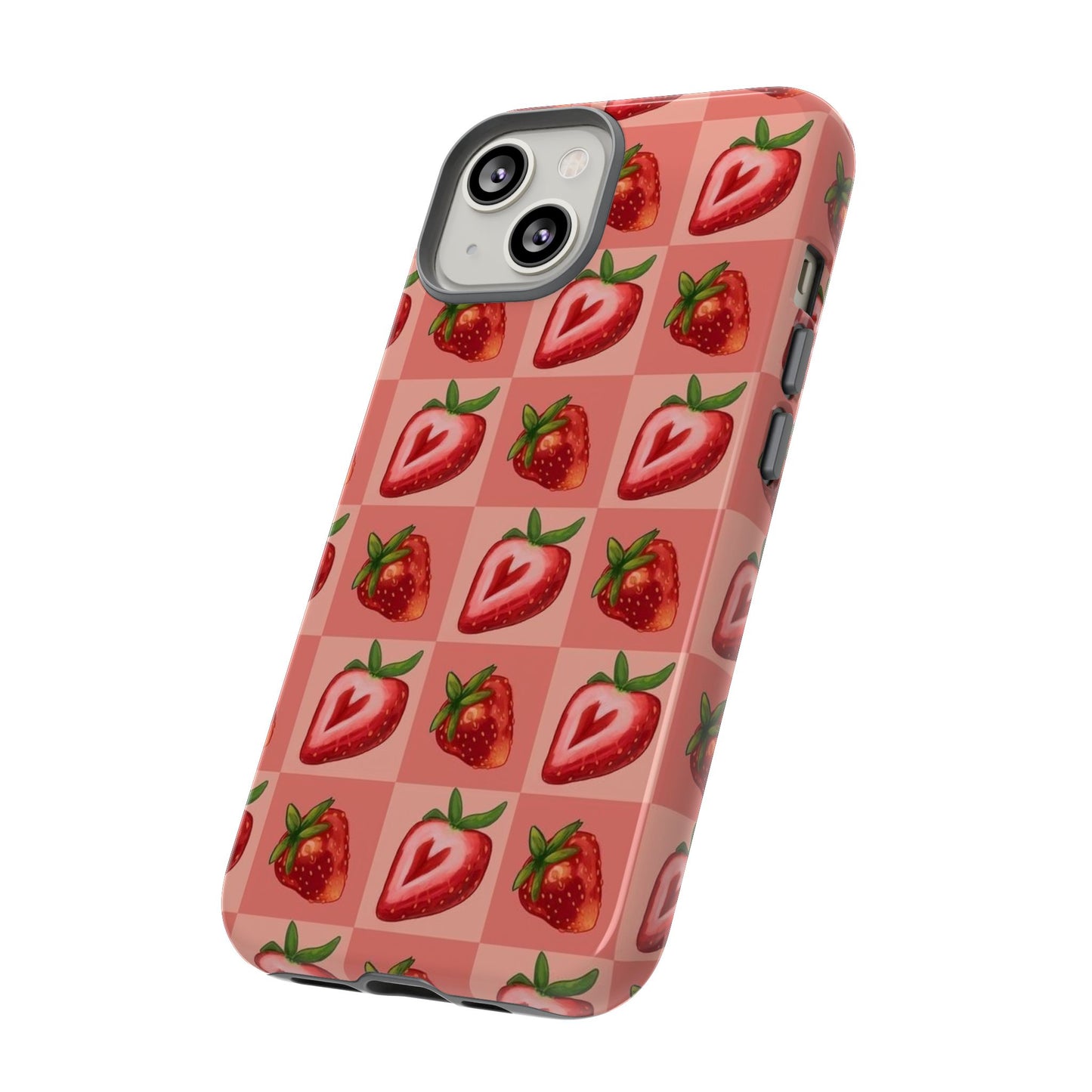 Strawberry Heart Checkers Phone Case