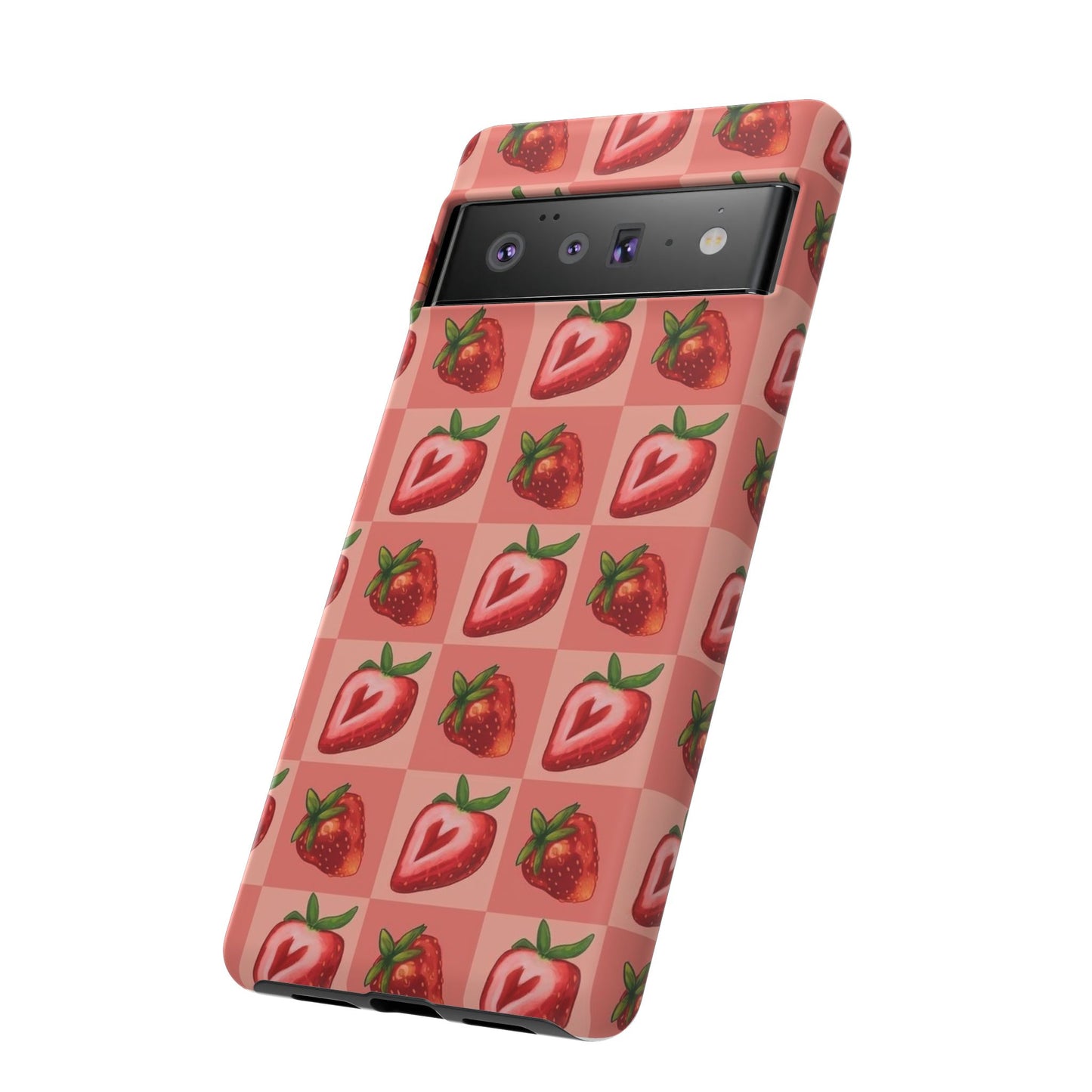 Strawberry Heart Checkers Phone Case