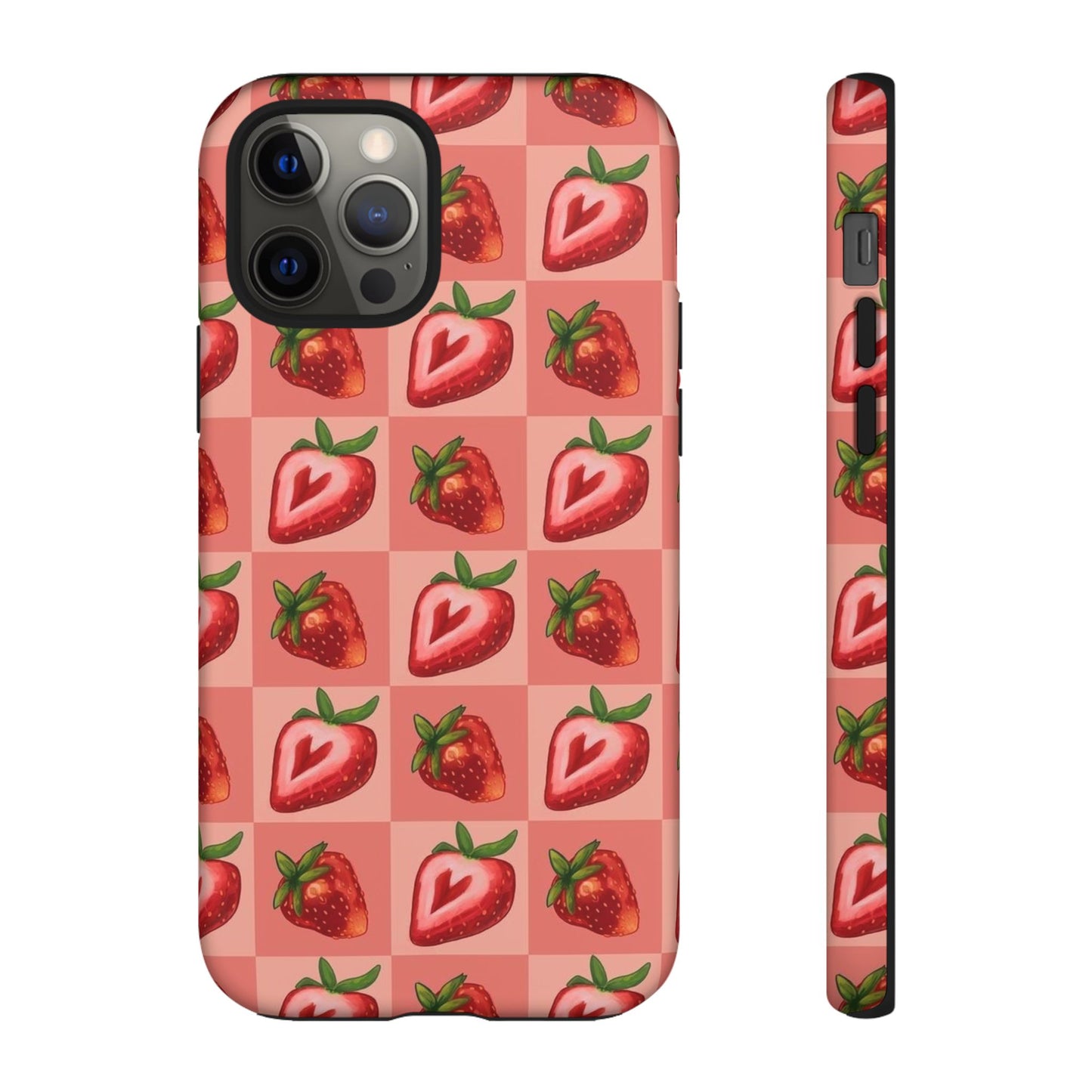 Strawberry Heart Checkers Phone Case