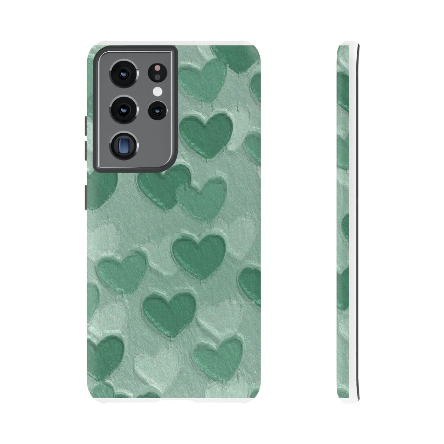 Green Heart Chalk Wall Phone Case