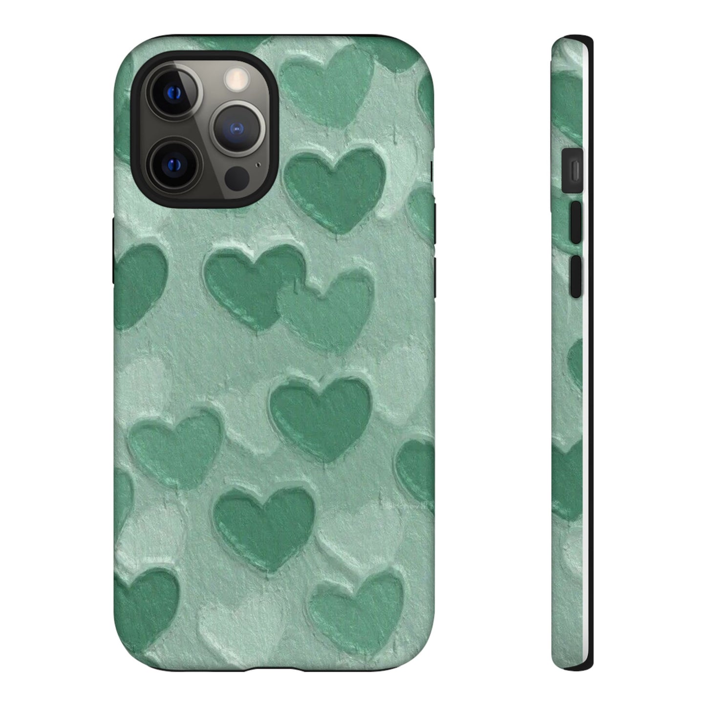 Green Heart Chalk Wall Phone Case