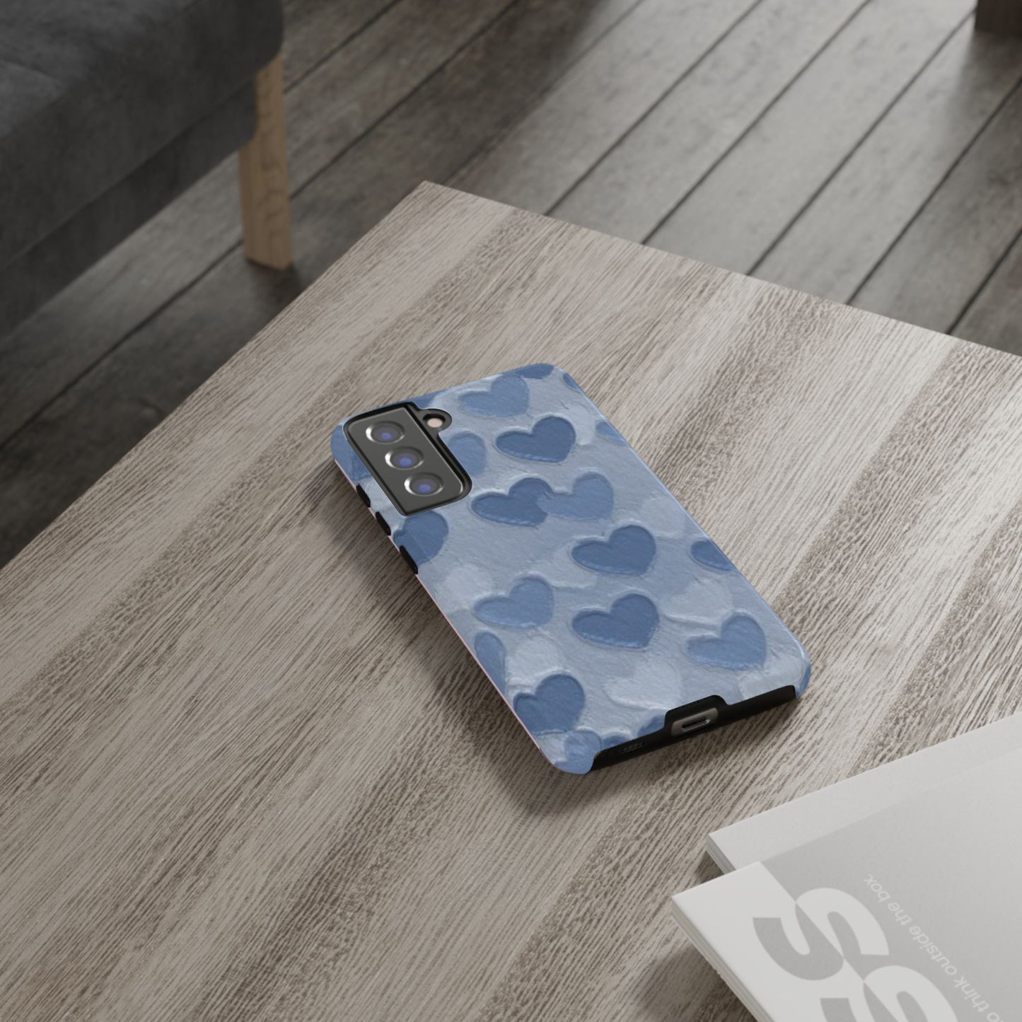 Blue Heart Chalk Wall Phone Case