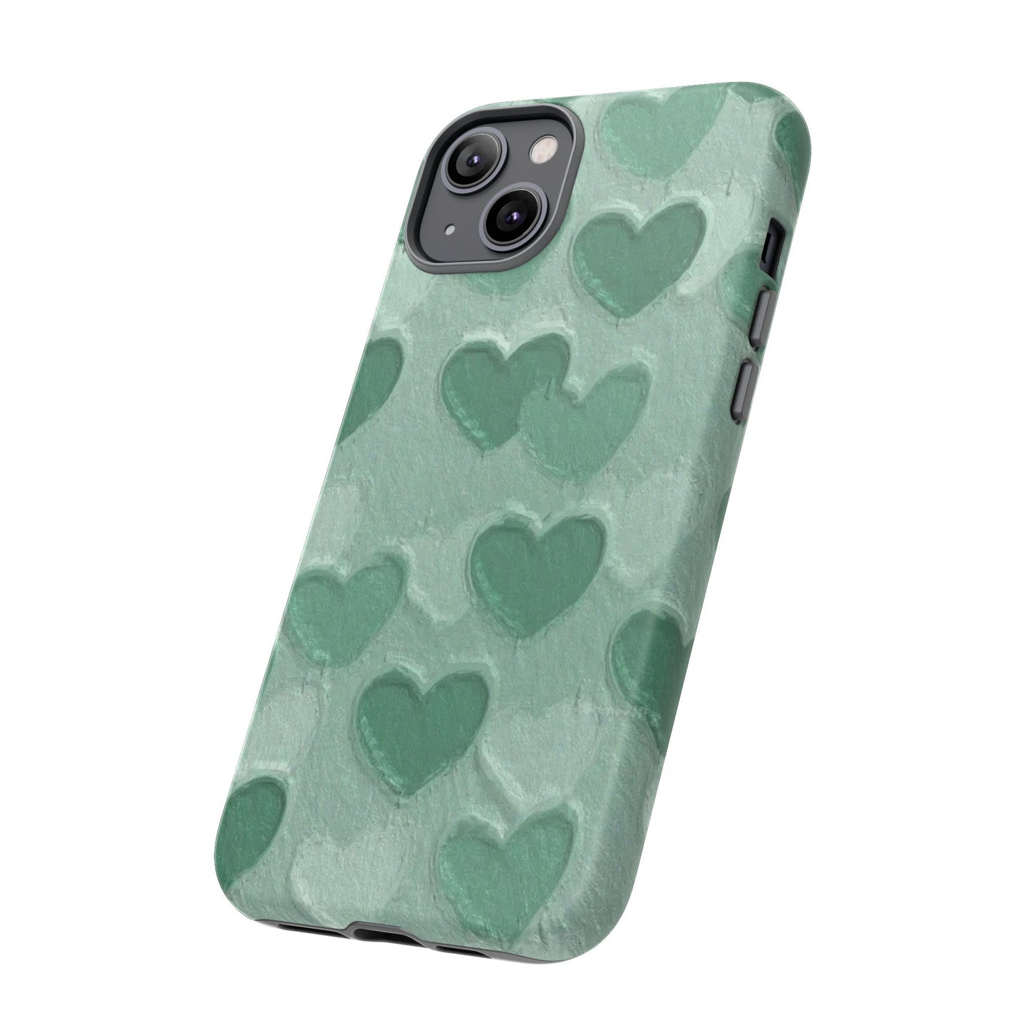 Green Heart Chalk Wall Phone Case