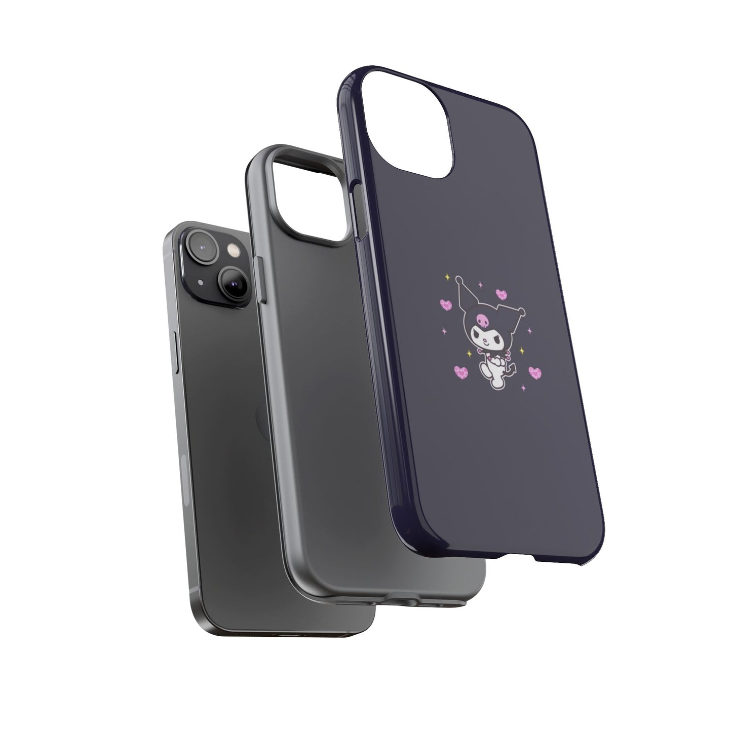 Navy Kuromi Hearts Phone Case