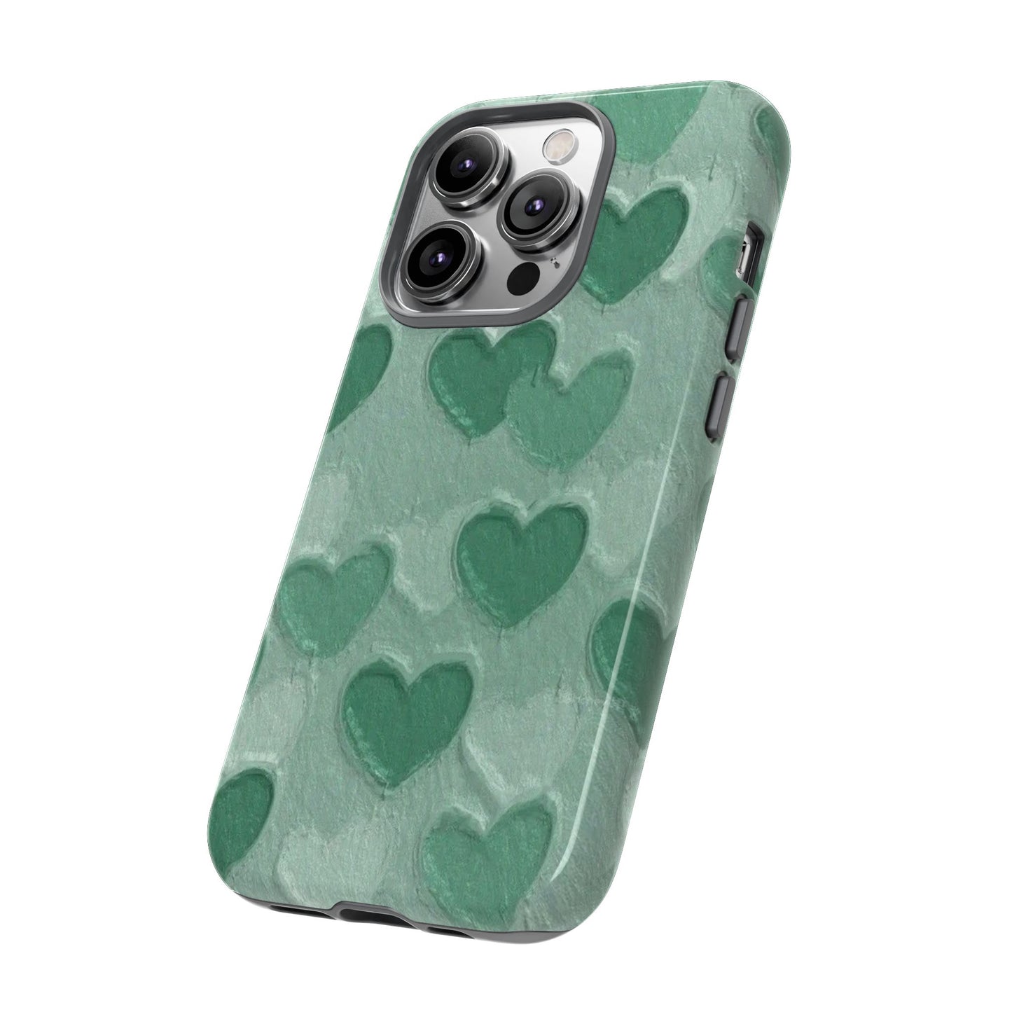 Green Heart Chalk Wall Phone Case