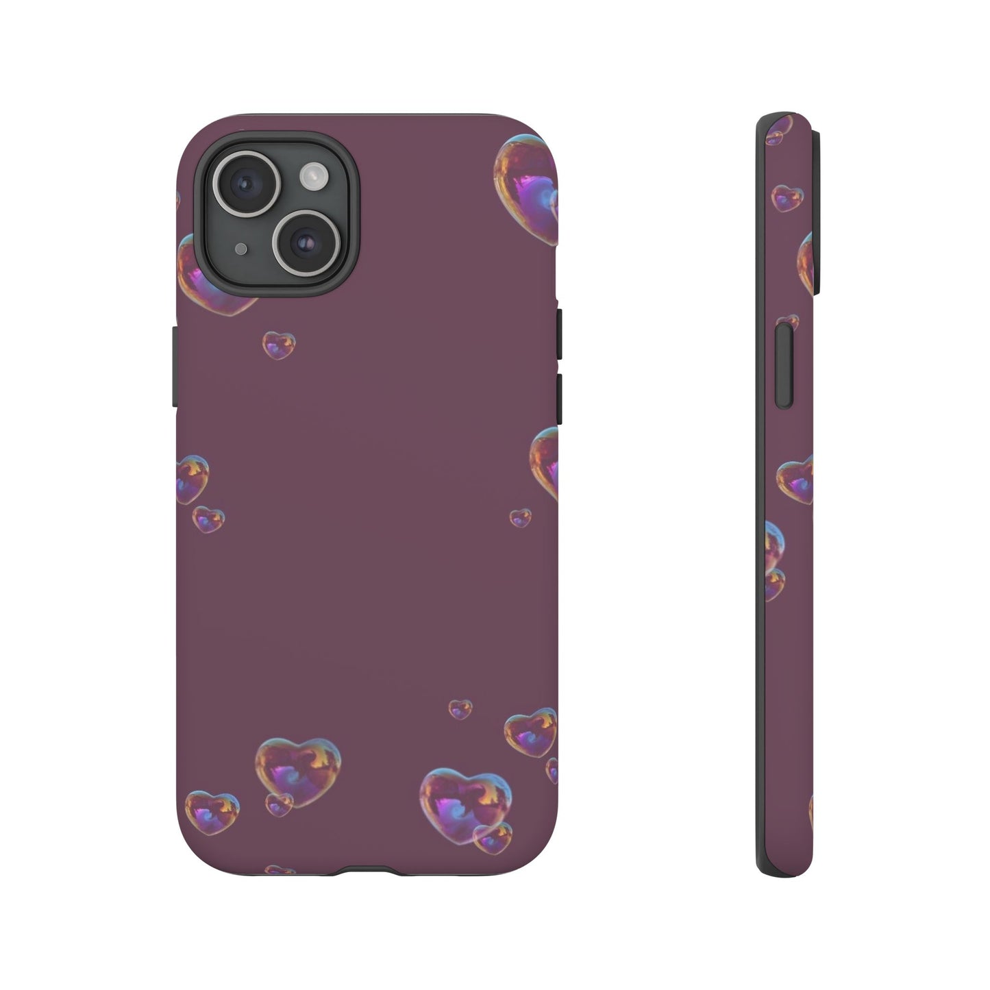 Purple Heart Bubbles Phone Case