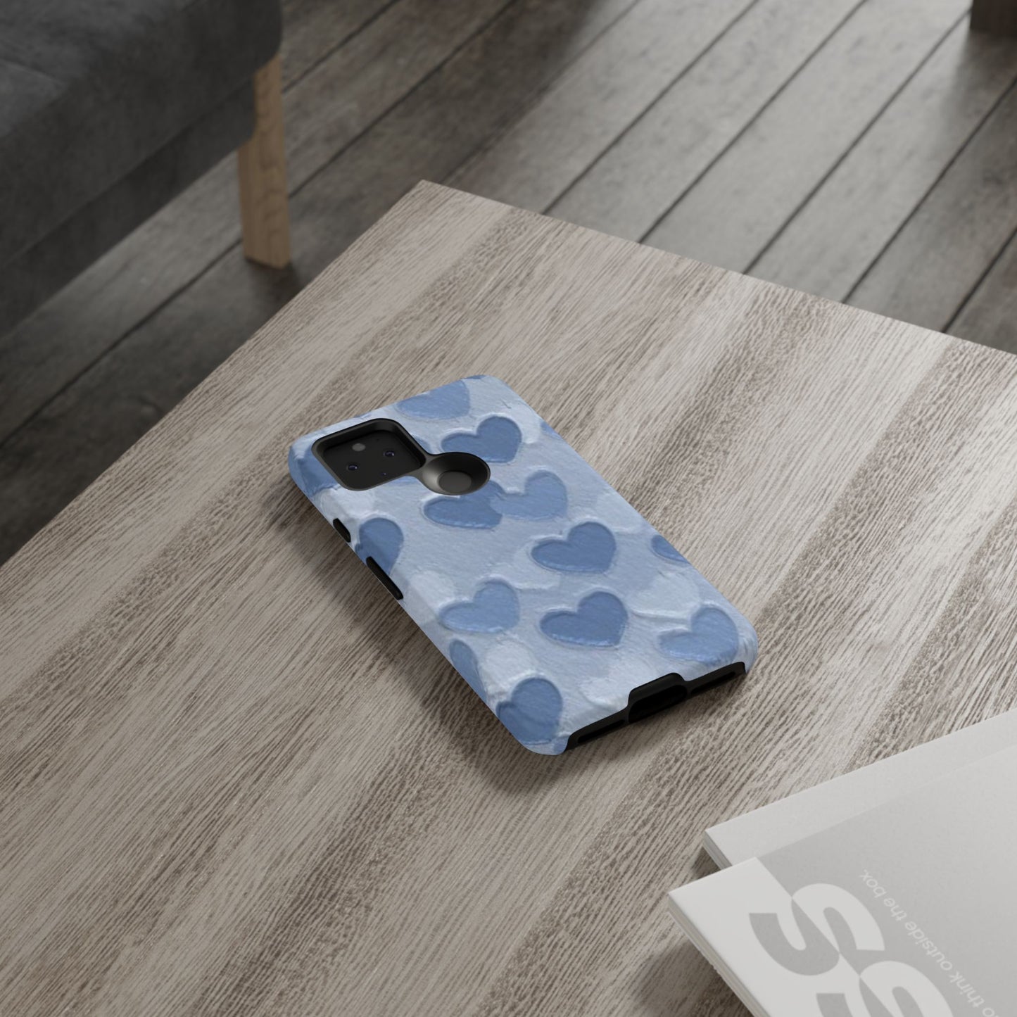 Blue Heart Chalk Wall Phone Case