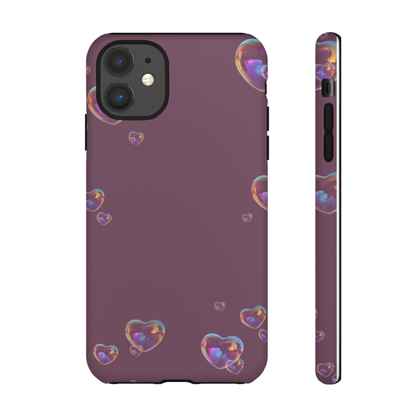 Purple Heart Bubbles Phone Case