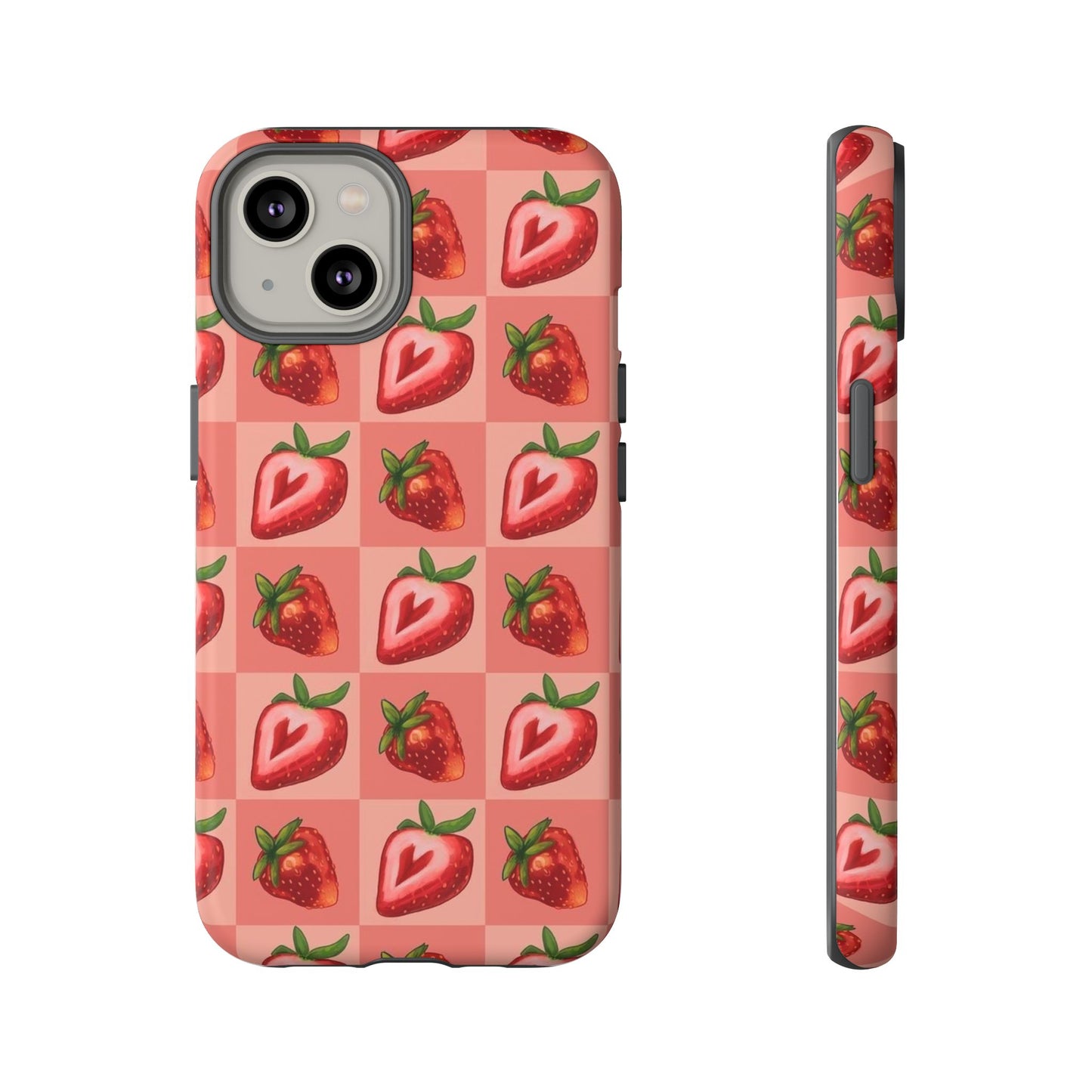 Strawberry Heart Checkers Phone Case