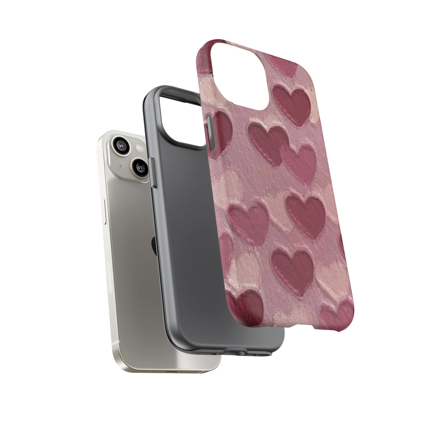 Pink Heart Chalk Wall Phone Case