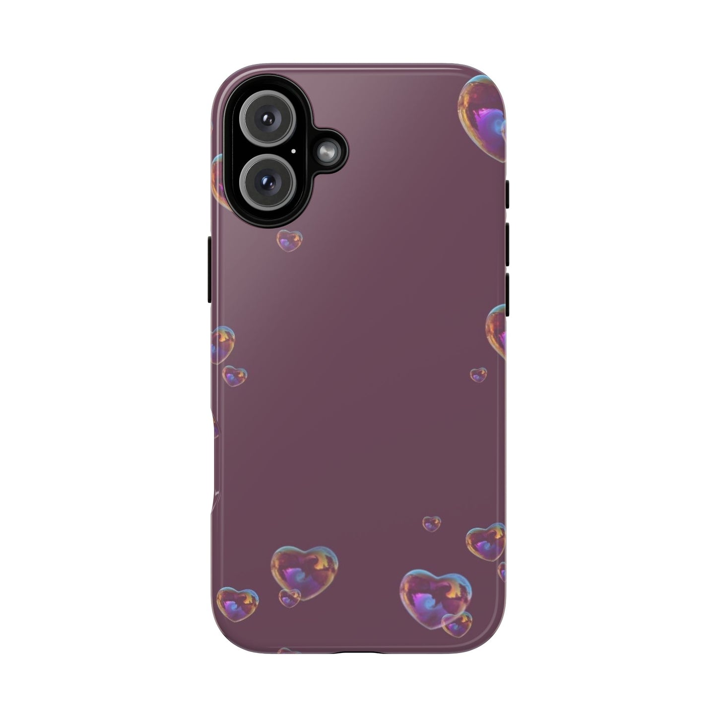 Purple Heart Bubbles Phone Case