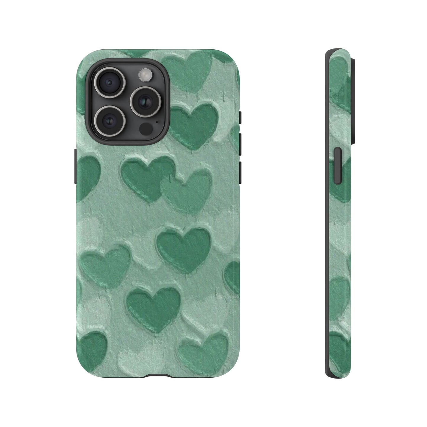 Green Heart Chalk Wall Phone Case