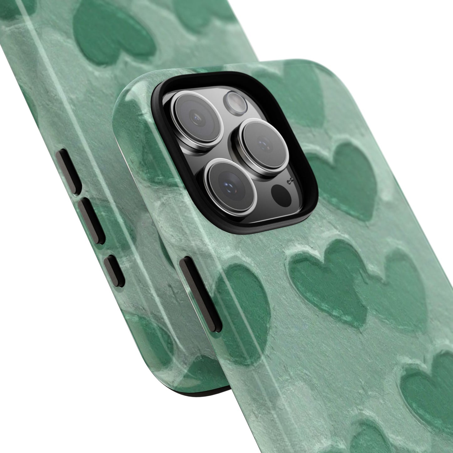 Green Heart Chalk Wall Phone Case