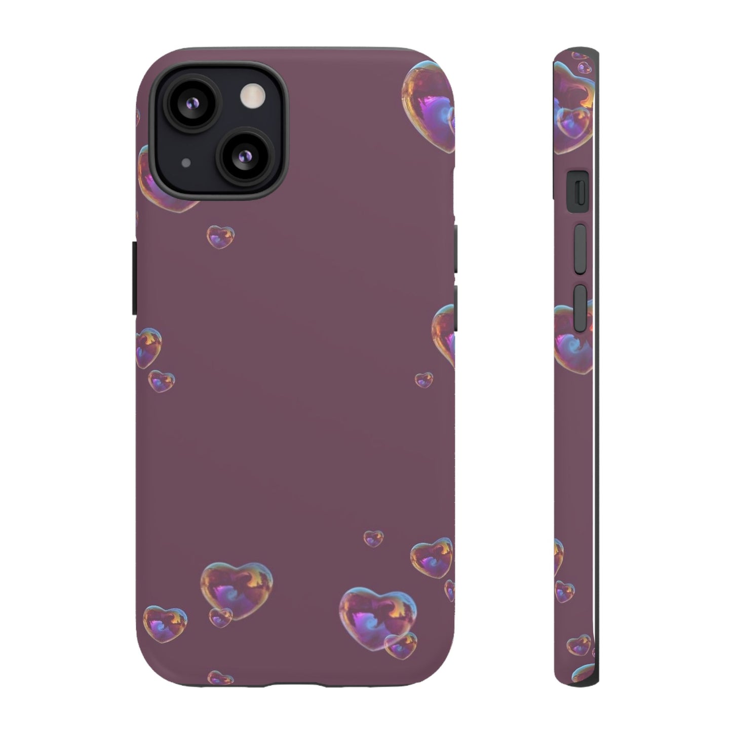 Purple Heart Bubbles Phone Case