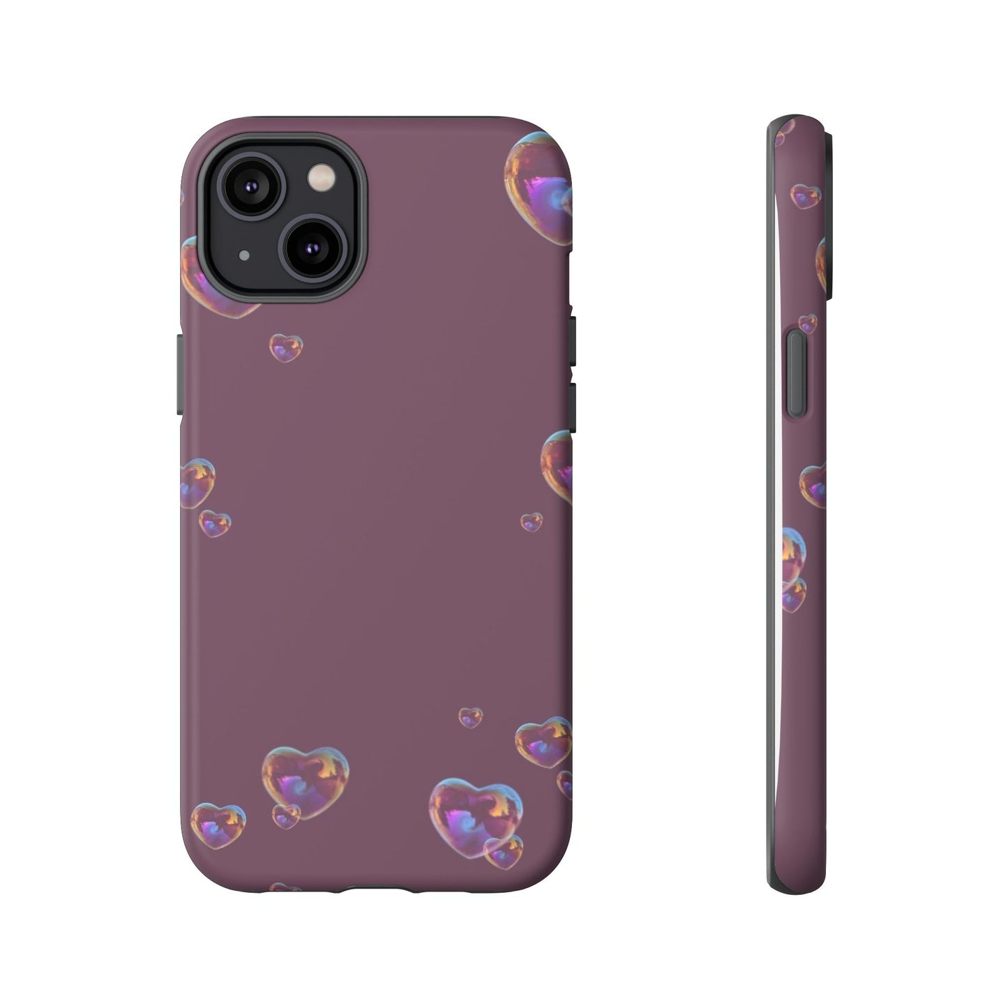 Purple Heart Bubbles Phone Case