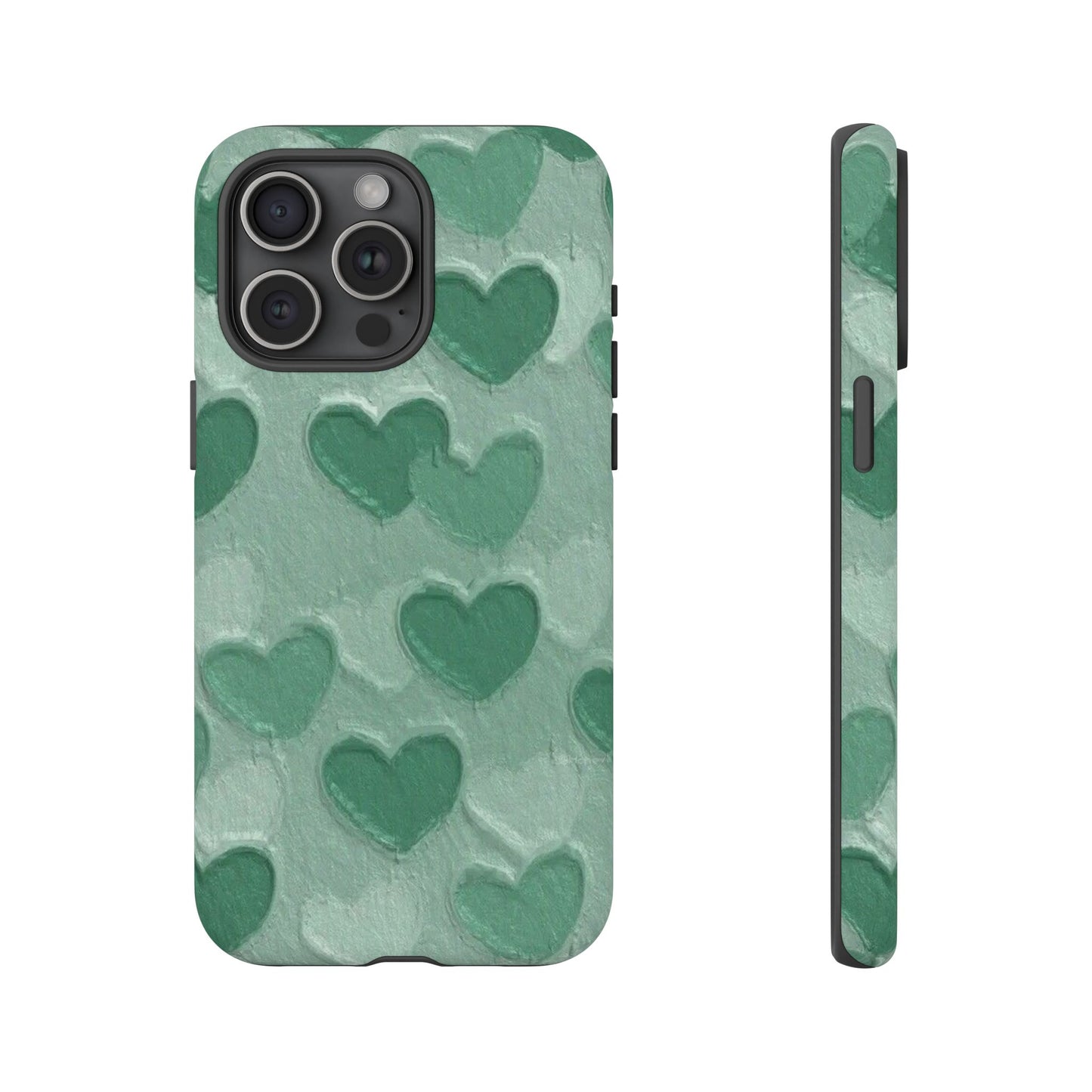 Green Heart Chalk Wall Phone Case